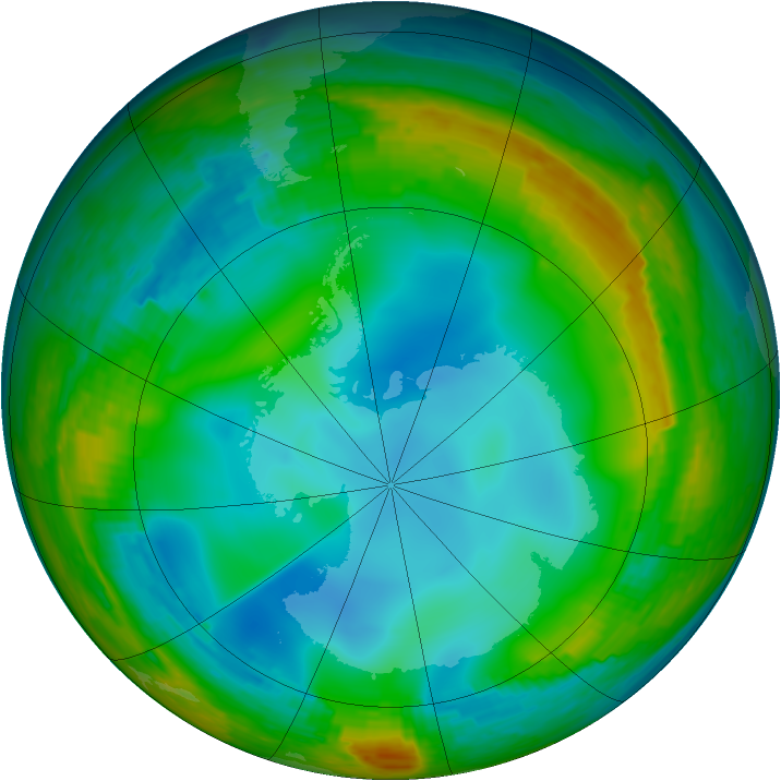 Antarctic ozone map for 29 July 1994